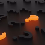 3D rendered question marks representing FAQ schema markup
