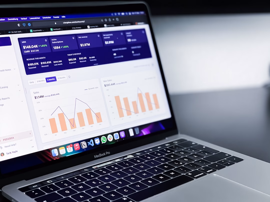 Laptop showing ecommerce store performance metrics used to vet an SEO company