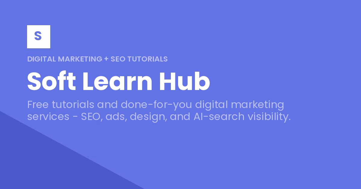 Soft Learn Hub logo - free digital marketing tutorials, tools and services