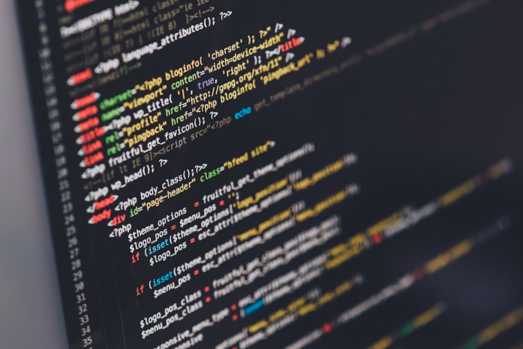monitor showing Java programming