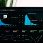 Laptop showing search performance graphs, similar to the reports in Bing Webmaster Tools