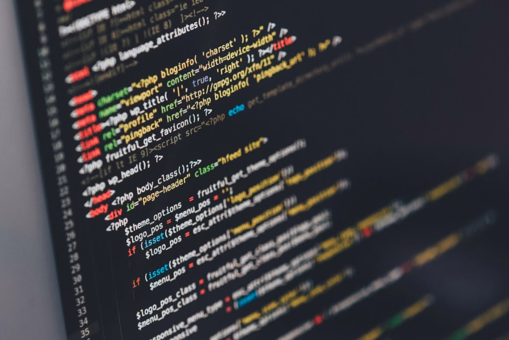 Code on a developer monitor, the kind of setup used to add an IndexNow key file