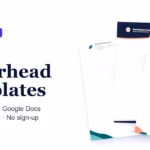 Three sample letterheads from the set of 100 free letterhead templates for Microsoft Word and Google Docs